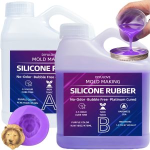 Liquid Silicone Rubber 32oz Non-Toxic High Tear & Heat Resistantfor DIY Molds & Resin Casting Jewelry Crafting Supplies Purple