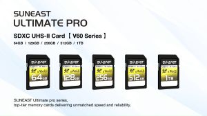 SUNEAST SDXC Card [V60] UHS-II Max R 280MB/s U3 4K UHD ULTIMATE PRO 64GB / 128GB / 256GB / 512GB / 1TB