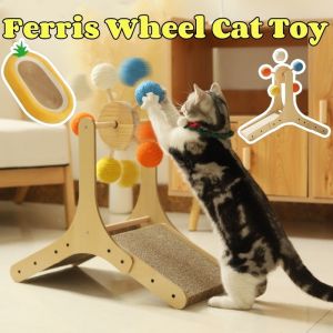 Ferris Wheel Turntable Cat Scratch Board Corrugated Paper Sisal Ball Pet Grinding Claw Toy