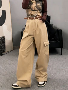 MANMI | Quần Nữ Phong Cách Mỹ Retro Dễ Dàng Cao Đai Slim Fit
