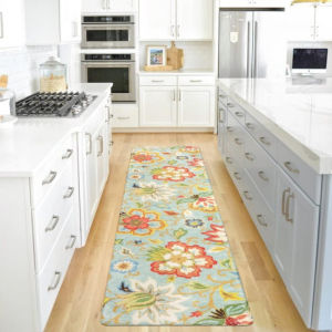 VIKAMA Bohemian Floral Runner Rug Non Slip Washable Kitchen Carpet for Entryway Hallway Bedroom Farmhouse Indoor Home Decor