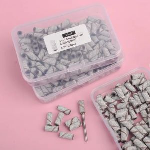 100Pcs/Box 3.0mm Nail Sanding Bands +1Pcs Nail Mandrel Mini Electric Machine Nail Drill Bits UV Gel Acrylic Polish Remover Nails