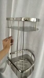 [ROYAL ROOM]Kệ góc nhà tắm đa năng inox 304 sang trọng cao cấp2 TẦNG gắn tường bề mặt đánh bóng sáng kệ tiện lợi dùng trong phòng tắm và phòng bếp