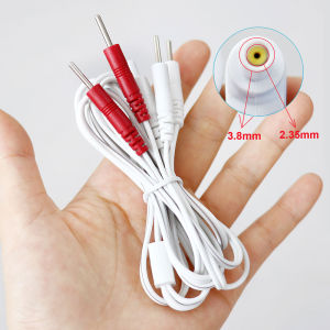 2 way 4 way Tens EMS Massager Electrode Wires for Electric Muscle Stimulation Physiotherapy Electrode Cable Connection Gel Pads