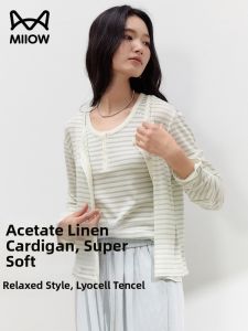 MiiOW | Sun Protection Tencel Acetate Linen Womens Spring Lightweight Cardigan