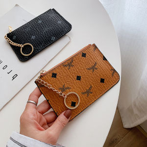 New 2025 Compact Short Wallet for Women Vintage Print Ultra-Thin Zipper Mini Card Holder Soft Coin Purse Fashionable Ladies Purse