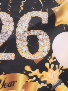 【2027 New Year Backdrop】180x110CM 2027 Happy New Year Banner Golden celebration Photography New Year Party Decor【In Stock 】