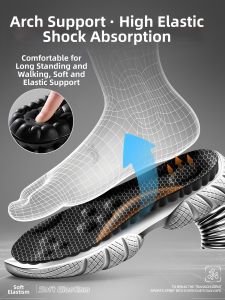 JVBV | Mens Arch Support Insoles Sweat Absorbing Breathable Anti-Odor