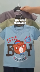 Setelan Baju bayi anak laki laki motif karakter LITLE BOY usia baby 3-15 bulan MAX BB 10 KG.