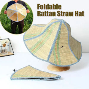New Foldable Rattan Straw Hat Portable Anti-ultraviolet Fishermans Cap Outdoor Women Men Fishing Sunshade Hats Panama Cap