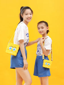 SpongeBob SquarePants Crossbody Bag Children Stress Relief Toy Cute Girls Small Crossbody Bag Silicone Cartoon Animal Shape