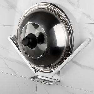 Household Pot Lid Rack Holder Handy Gadget Punch-Free Size Alumimum Kitchen Rural Storage Wall Shelf Bracket