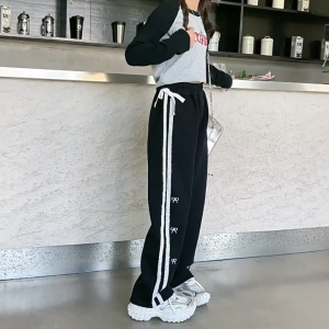 New Wide Leg Pants For Kids Girls 7-15yrs Side Bow Design Square Pants For Kids Girl Comfortable Fabric Sweat Pants For Kids Girl Baggy Pants For Kid Girl