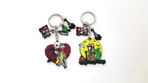 Bandai | The Nightmare Before Christmas Keychain Sally Jack Skellington Halloween Keyrings Car Key Holder for Couple Gifts