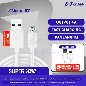 Kabel Data Micro USB 4A Super VOOC Fast Charging untuk OPPO F9 & F11 Pro