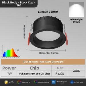 SIMCNC | Anti Glare Recessed LED Ceiling Light 9cm