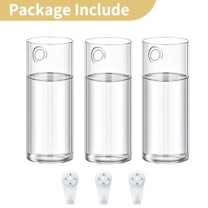3/6 Pcs Glass Wall Vase for Plants Indoor Hanging Propagation Planter Container Holder with Plastic Invisible Traceless Hook
