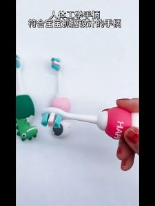 0-5yrs Kids Toothbrush with Case Eco-Friendly Little Dinosaur Teeth Care Fine Bristles Effective Cleaning