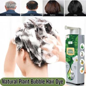 Natural Plant 3 in1 Hair Dye Shampoo Bubble Hair Dye Nourishes Hair To Cover White Hair Mild And Does Not Stimulate