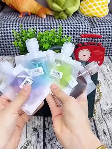 3/5 Chiếc Túi Bảo Quản Du Lịch Di Động Thân Thiện Với Môi Trường Nhựa Mỹ Phẩm Dưỡng Da Dầu Gội Đồ Vệ Sinh Cá Nhân Mẫu Túi Đóng Gói Lại Cho Chai Sữa Rửa Mặt
