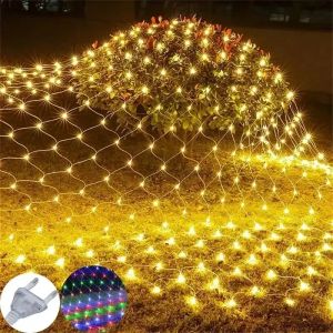 1pc 96LEDEU/US Plug LED Net Mesh String Decorative Lights1.5*1.5M Christmas Window Decoration Mesh Lights For Weddings