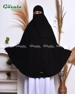 Khimar jilbab jumbo syari non pad plus cadar non pad model bolong