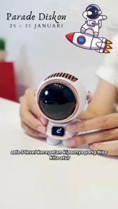 Kipas Angin Mini Portable Astronot Fan LCD Rechargeable USB