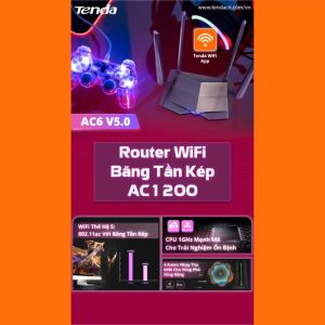 Bộ phát Wifi Tenda AC6 Băng Tần Kép Chuẩn AC 1200Mbps - Hãng phân phối chính thức