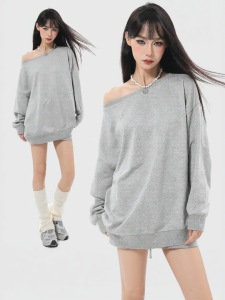 ARCG | Off-shoulder Elegant Lazy-style Long Sleeve Top Early Autumn