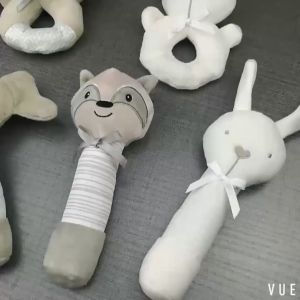 Baby plush cartoon animal toys rattles hand grabbing stick baby hand rattles BB stick hand shaking circle