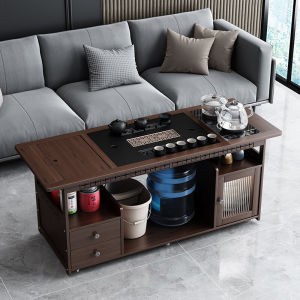Movable Side Table Coffee Table Sofa Side Table For Home Solid Wood Teaware Shelf Automatic Kettle Integrated Small Tea Trolley
