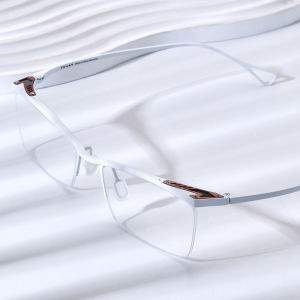 FONEX Titanium Glasses Frame Men Brand Design Semi-Rimless Square Eyeglasses Japanese Ultralight Half-Rim High-Quality Optical  Eyewear 85920