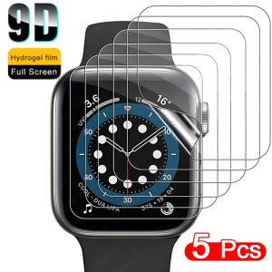 5Pieces/lot Full Screen Protector for Apple Watch Ultra 2 Series 9 8 7 6 SE 5 4 3 2 1 Size 49mm 41mm 45mm 44mm 42mm 40mm 38mm Soft Hydrogel Film