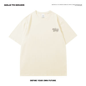 GTG Original American Retro Brand Mens Pure Cotton Oversize Half Sleeve T-Shirt round Neck Short Sleeve Casual Summer Top