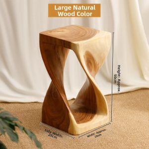 TAIMUJIA | Cat-Shaped Handcarved Solid Wood Stool for Changing Shoes and Home Decoration