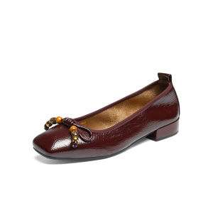 Reddragonfly | Comfortable Square Toe Thick Heel Womens Single Shoes