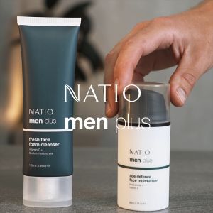 Natio Australia Men Plus Age Defence Face Moisturiser 80ml - Hydrating & Firming Face Cream