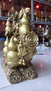 Dàn hồ lô ngũ phúc bằng đồng phong thủy (DxRxC 30x15x38cm)