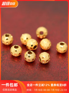 S925 ชุบทองแท้ ลูกปัดเต้นรำ ลูกปัดฟุตบอล ลูกปัดเลเซอร์ระเบิด ลูกปัด DIY สร้อยข้อมือ สร้อยข้อมือ ลูกปัดเชือกผูก