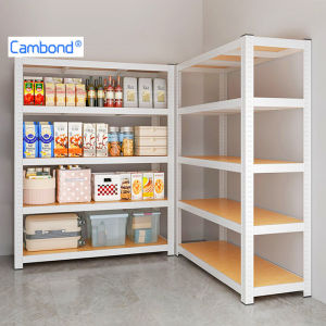 Cambond ชั้นวางของเหล็ก 3/4/5/6 ชั้น โครงเหล็กแข็งแรง พร้อมชั้นไม้ วางของได้หลากหลาย สำหรับบ้าน ร้านค้า หรือคลังสินค้า