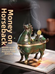 Hand-painted Copper Incense Burner
