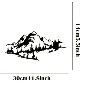 1pc Rust-Resistant Metal Mountain View Decor Black Wall Art for Indoor and Outdoor Home Walls Stylish and Durable Accent