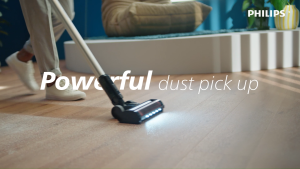 PHILIPS Cordless Vacuum 3000 Series – XC3031/61 Lightweight 1.5kg LED Nozzle 3 Layer Filtration Digital Motor