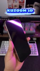 Kính cường lực trong Kuzoom 3D dành cho tất cả dòng iphone 16 Pro/16 Pro Max/IPhone 16 không lẹm viền siêu cứng