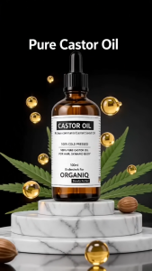 Castor Oil / Minyak Kastor (Upgraded) 100ml Glass Btl - 100% Pure Natural Cold Pressed (蓖麻油) [Organiq] (Exp: June/2028)
