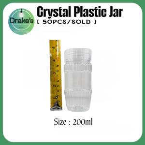 [50 pieces] Crystal Plastic Jar with transparent Lid - By Drakes packaging Supplies