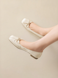 Josiny | Bow Decor Square-Toe Mary Jane Flats