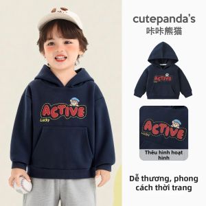 CUTEPANDAS | Áo Hoodie Cho Bé Mùa Xuân Thu Đơn Giản Thời Trang
