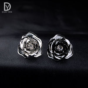 Retro Rose Flower Pin for Men and Women Alloy Silver Gold Plated Fashionable Chest Button for Suit Shirt Accessory
