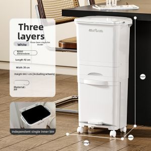 MR.Bin | Standing Dual-layer High Trash Can Large Capacity No Bending Mobile